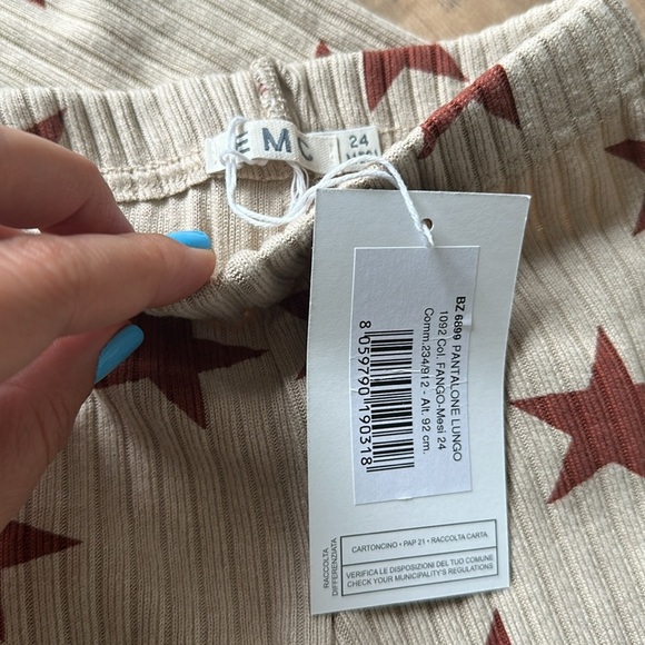 NWT EMC Italian Brand 2 Piece Dress/Pants Matching Baby Girl Star Set 24 Months - Picture 5 of 11